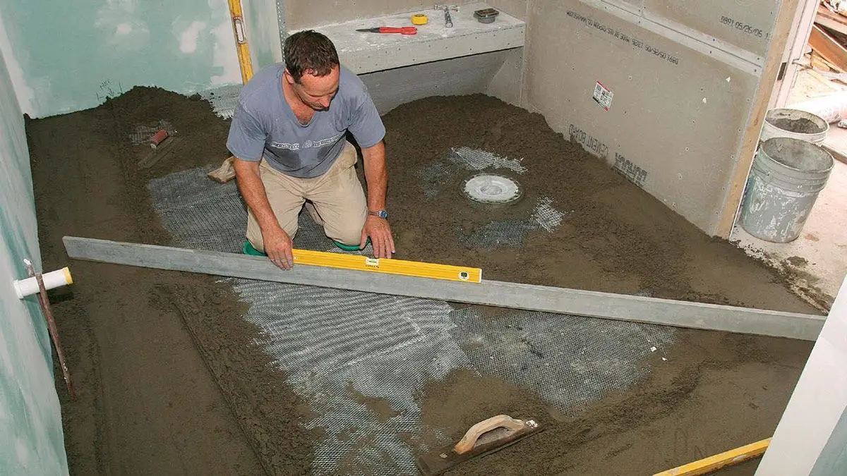 How To Install A Fiberglass Shower Pan, How To Build A Tile Shower Pan On Concrete Floor