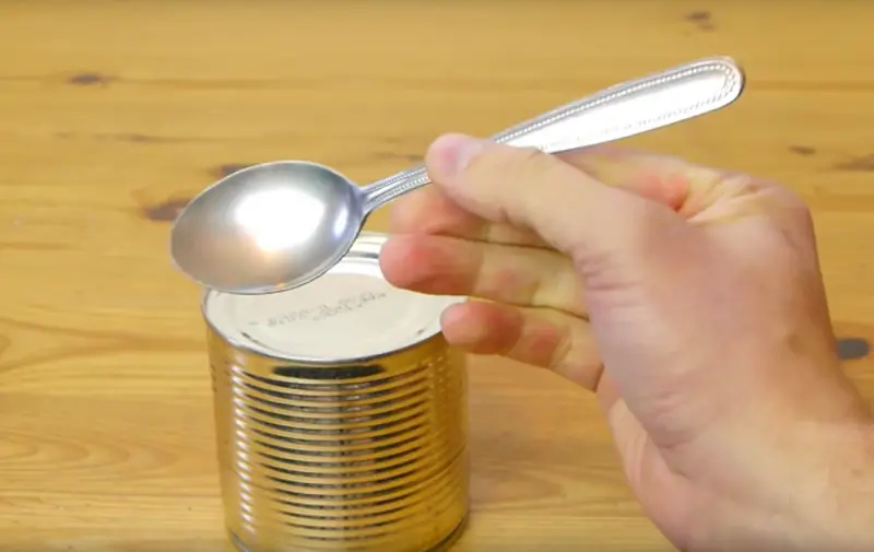 open can with knife