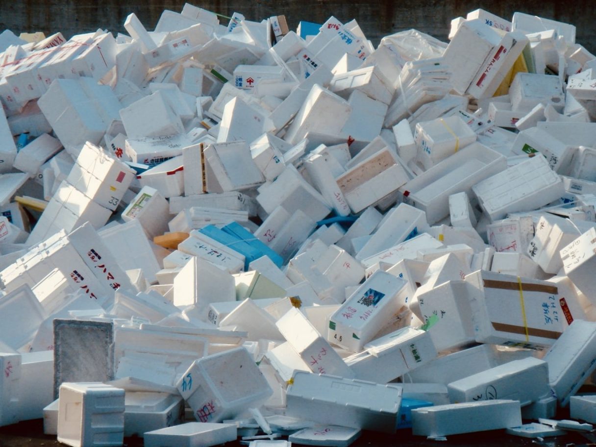 There is a huge amount of polystyrene on the earth